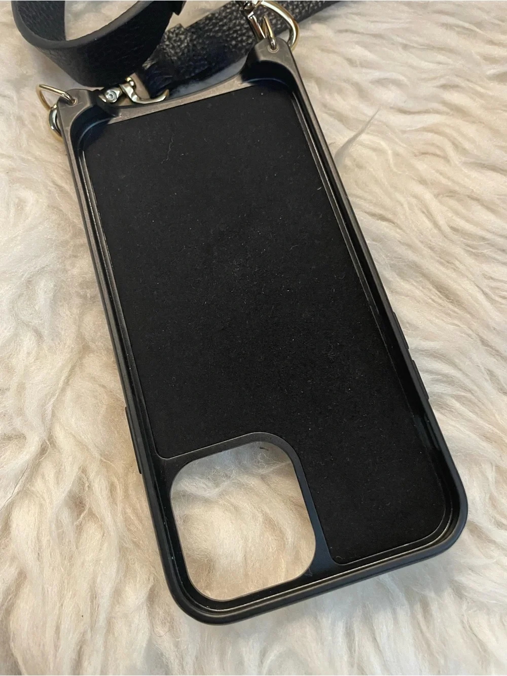 Bandolier Hailey iPhone 15/ Pro 16Wallet Case with Strap, Black